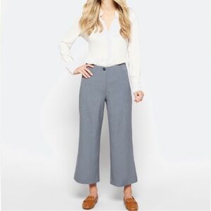Grayish Blue ~ Wide-Leg ~ Cropped Women's Trousers